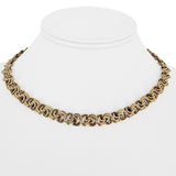 14k Yellow Gold 42g Solid Heavy Vintage 8mm Circle Swirl Link Necklace 15.5"
