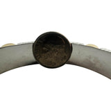 14k White and Yellow Gold 30g Ladies 12mm Fancy Bangle Bracelet Italy 7.25"