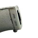 14k White and Yellow Gold 30g Ladies 12mm Fancy Bangle Bracelet Italy 7.25"