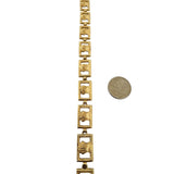 14k Yellow Gold 15g Ladies 10mm Scallop Shell Link Bracelet 7.25"