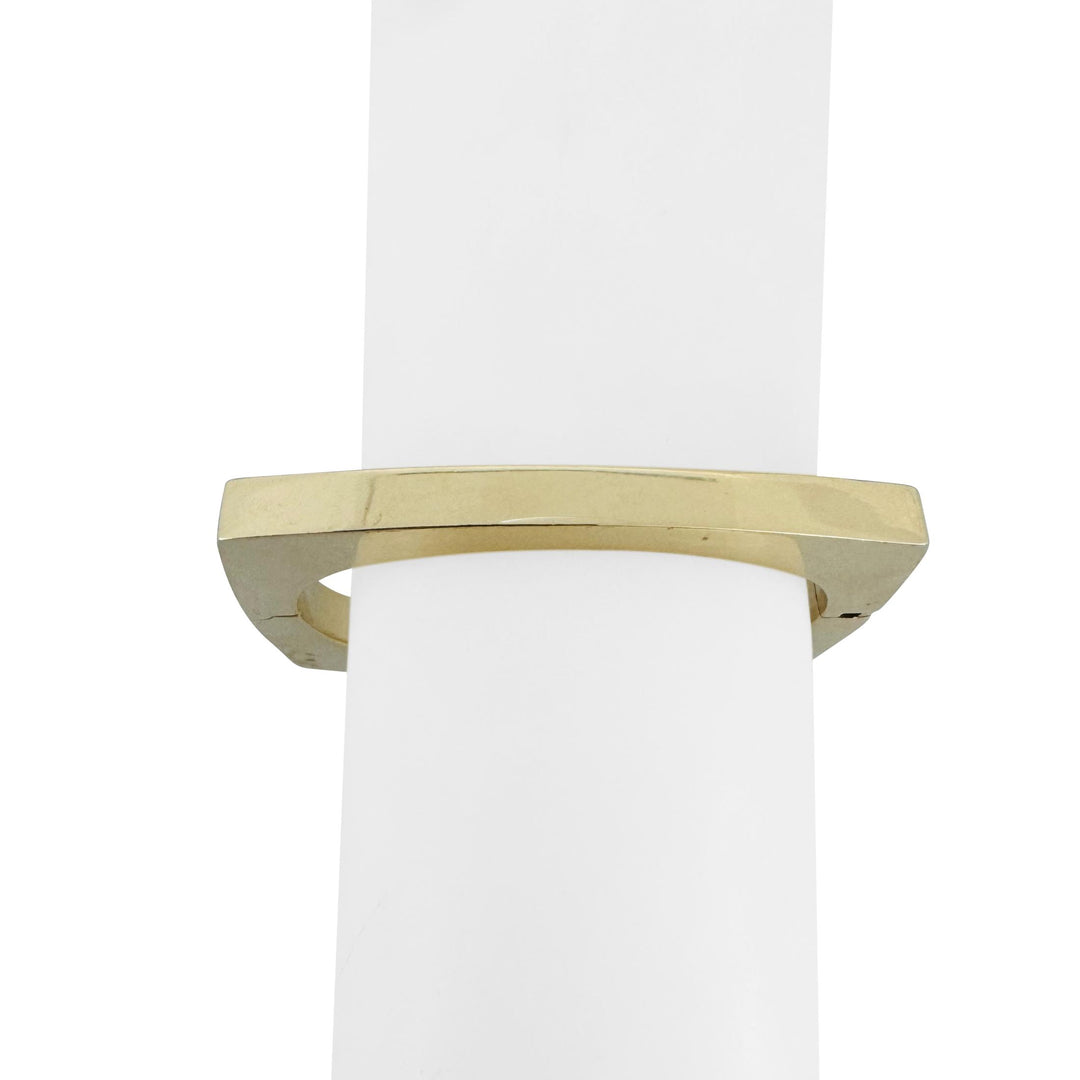 14k Yellow Gold 32g Vintage Heavy 6.5mm Squared Bangle Bracelet Italy 6.25"