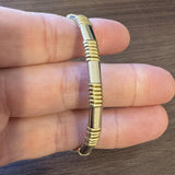 Piero Milano 18k Yellow and White Gold 26.7g Solid Flex Cuff Bracelet Italy 6.5"