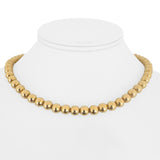 14k Yellow Gold 22.3g Ladies Polished 7mm Ball Bead String Necklace 15.5"