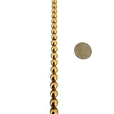 14k Yellow Gold 22.3g Ladies Polished 7mm Ball Bead String Necklace 15.5"