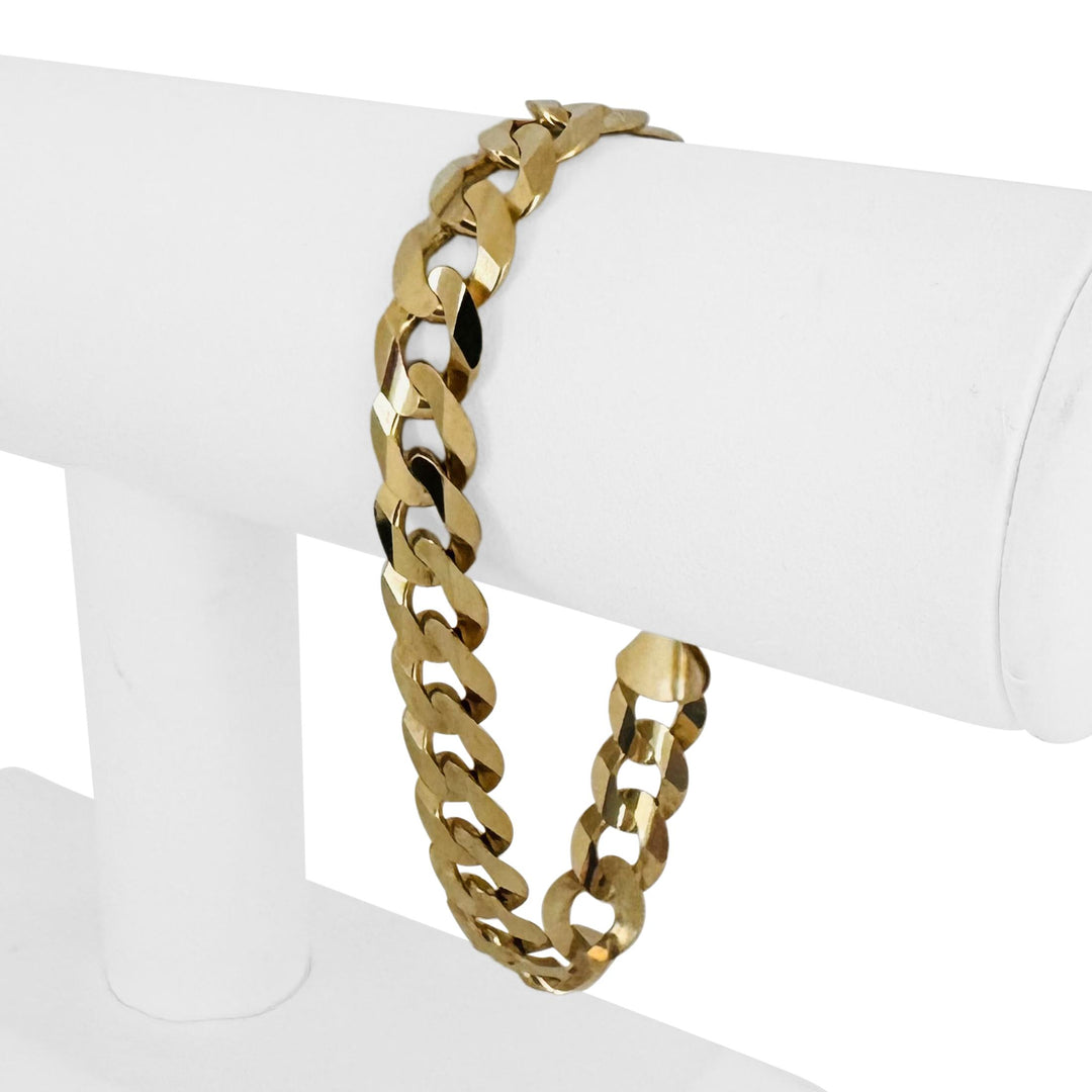 14k Yellow Gold 25g Solid Men's 10.5mm Curb Link Bracelet 8"