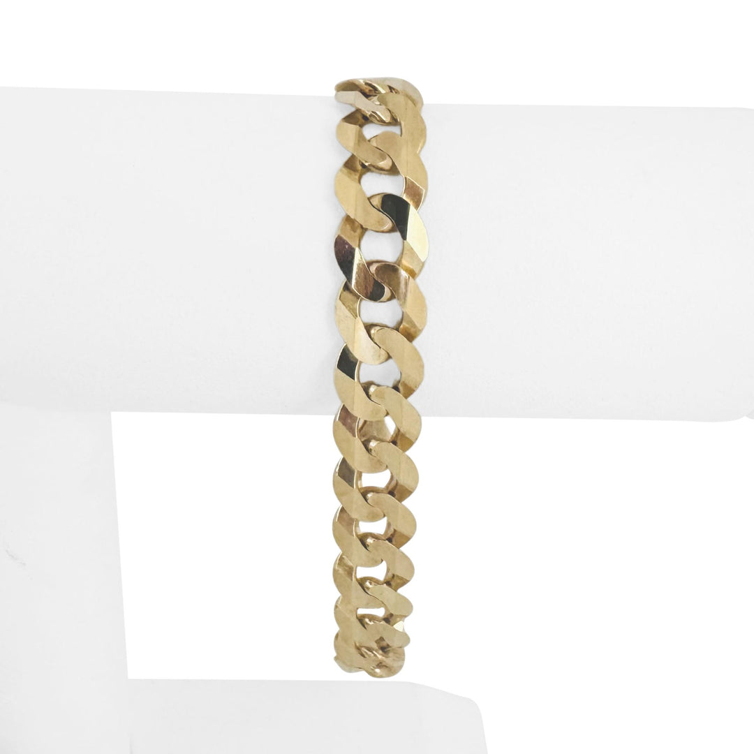 14k Yellow Gold 25g Solid Men's 10.5mm Curb Link Bracelet 8"