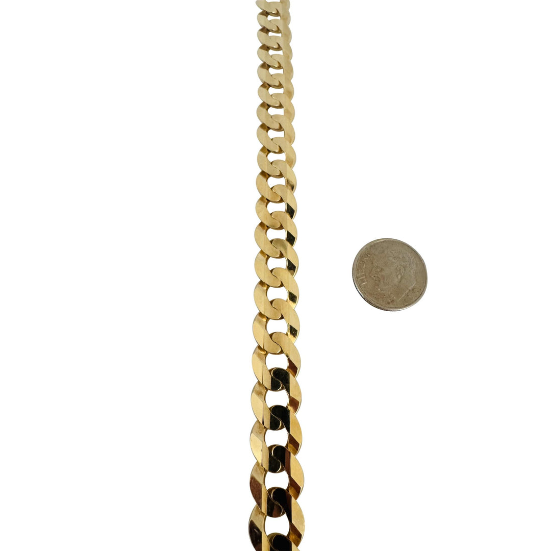 14k Yellow Gold 25g Solid Men's 10.5mm Curb Link Bracelet 8"