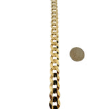 14k Yellow Gold 25g Solid Men's 10.5mm Curb Link Bracelet 8"