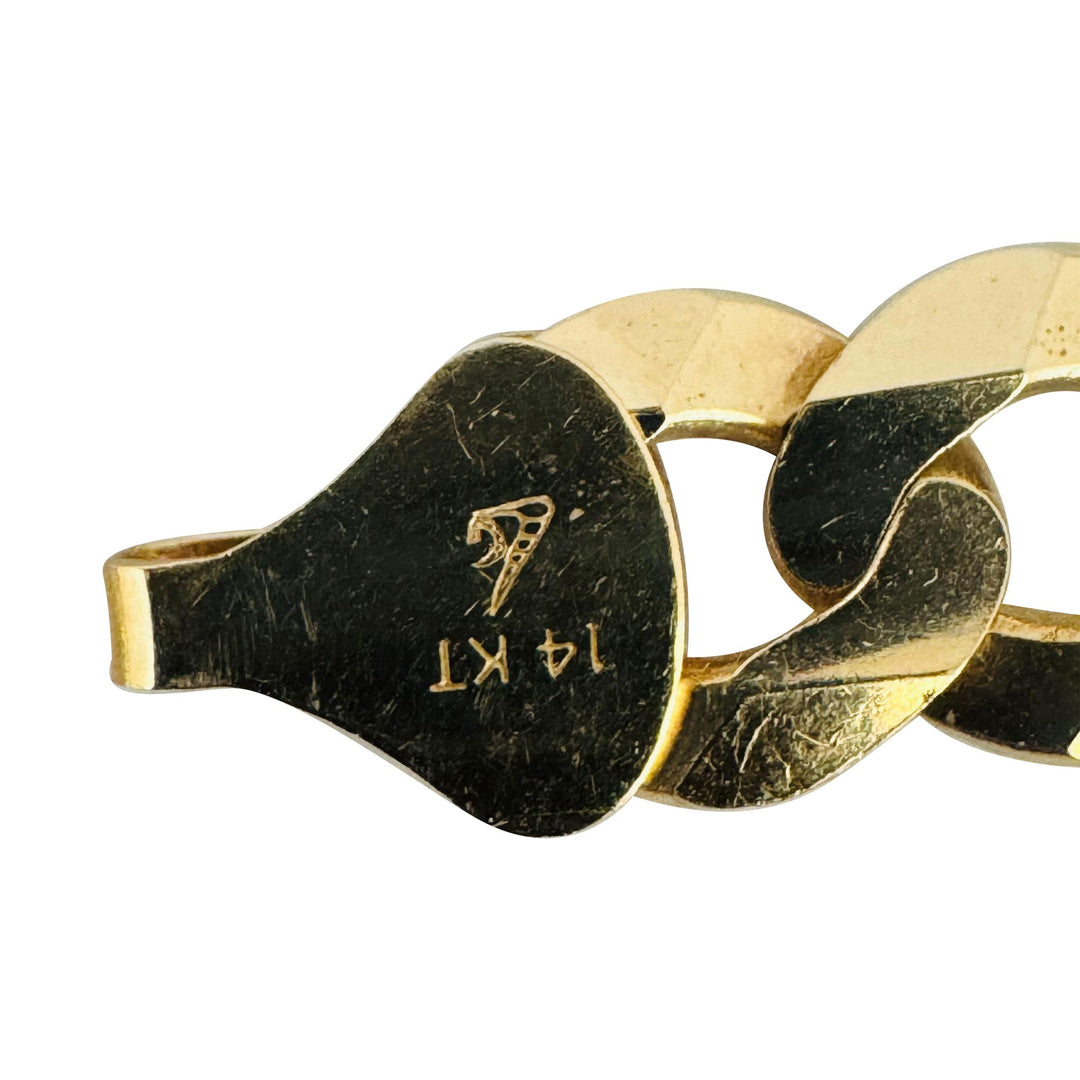 14k Yellow Gold 25g Solid Men's 10.5mm Curb Link Bracelet 8"