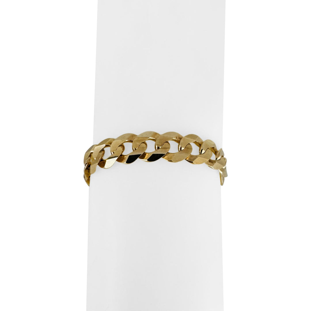 14k Yellow Gold 25g Solid Men's 10.5mm Curb Link Bracelet 8"