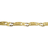 14k Yellow Gold 15.4g Ladies 11mm Egyptian King Tut Panel Link Bracelet 7.75"