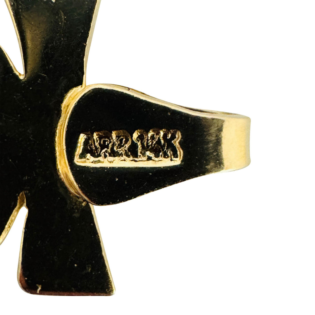 14k Yellow Gold 15.4g Ladies 11mm Egyptian King Tut Panel Link Bracelet 7.75"