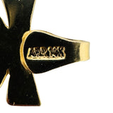 14k Yellow Gold 15.4g Ladies 11mm Egyptian King Tut Panel Link Bracelet 7.75"