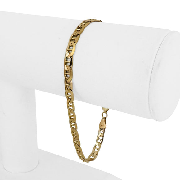 14k Yellow Gold 7.4g Solid Ladies 4.5mm Mariner Link Bracelet Italy 7.5