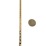 14k Yellow Gold 7.4g Solid Ladies 4.5mm Mariner Link Bracelet Italy 7.5"