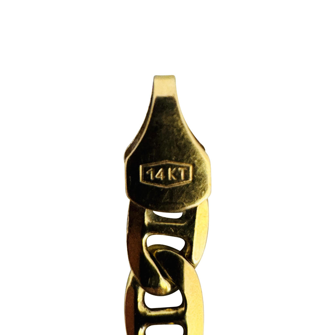 14k Yellow Gold 7.4g Solid Ladies 4.5mm Mariner Link Bracelet Italy 7.5"