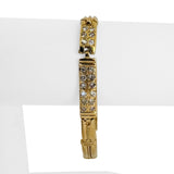 18k Yellow Gold and 0.84cttw Diamond Vintage 19g Panel Link Bracelet 7.25"