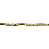 18k Yellow Gold and 0.84cttw Diamond Vintage 19g Panel Link Bracelet 7.25"