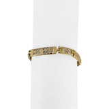 18k Yellow Gold and 0.84cttw Diamond Vintage 19g Panel Link Bracelet 7.25"