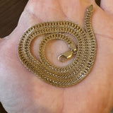 14k Yellow Gold 22.5g Solid Vintage 5mm Squared Fancy Link Necklace 19.5"