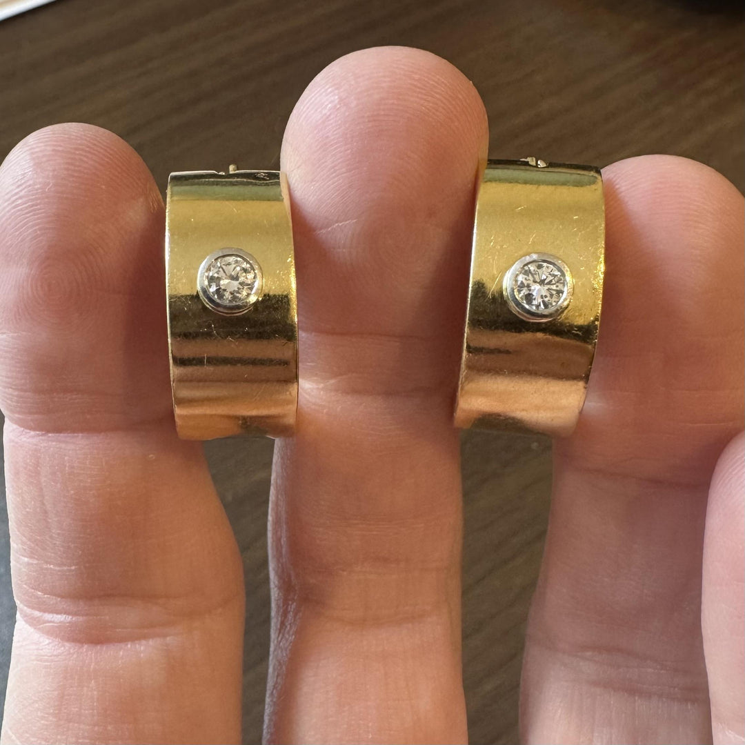 Tiffany & Co. Paloma Picasso 18k Yellow Gold and Diamond Hoop Earrings