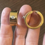 Tiffany & Co. Paloma Picasso 18k Yellow Gold and Diamond Hoop Earrings