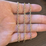 18k Yellow Gold 20g Solid Diamond Cut 3mm Cable Link Chain Necklace 24"