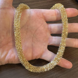 14k Yellow Gold 32g Ladies Unique 12mm Foxtail Fringe Necklace 18"