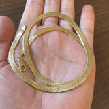 14k Yellow Gold 20g Solid Thick 5.5mm Herringbone Link Necklace Italy 20"