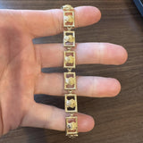 14k Yellow Gold 15g Ladies 10mm Scallop Shell Link Bracelet 7.25"