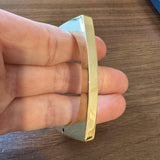 14k Yellow Gold 32g Vintage Heavy 6.5mm Squared Bangle Bracelet Italy 6.25"