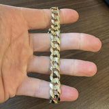 14k Yellow Gold 25g Solid Men's 10.5mm Curb Link Bracelet 8"