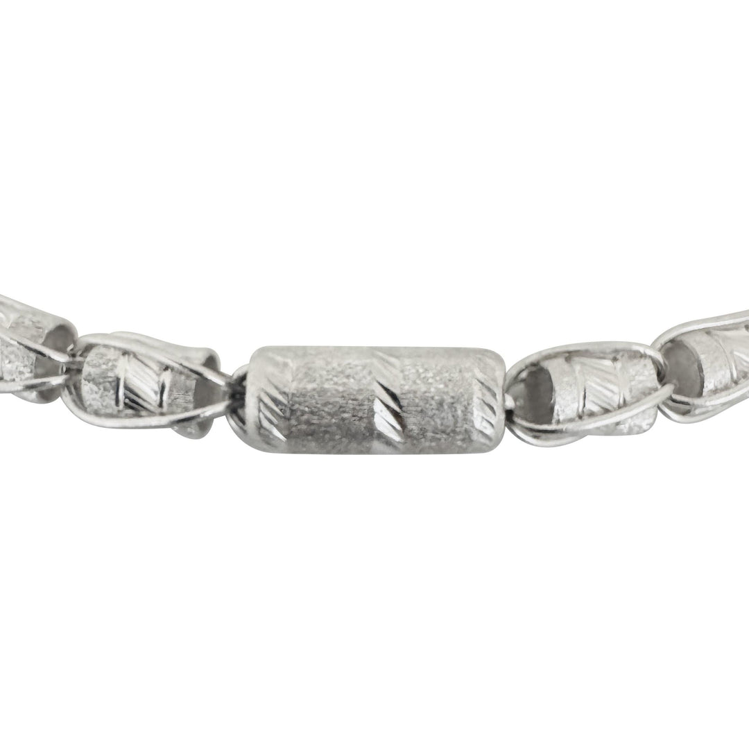 Pure Platinum 999 Very Heavy 115g Fancy Barrel Link Chain Necklace 26"