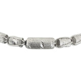 Pure Platinum 999 Very Heavy 115g Fancy Barrel Link Chain Necklace 26"