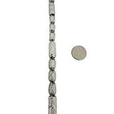 Pure Platinum 999 Very Heavy 115g Fancy Barrel Link Chain Necklace 26"