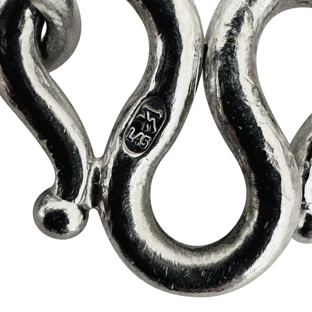 Pure Platinum 999 Very Heavy 115g Fancy Barrel Link Chain Necklace 26"