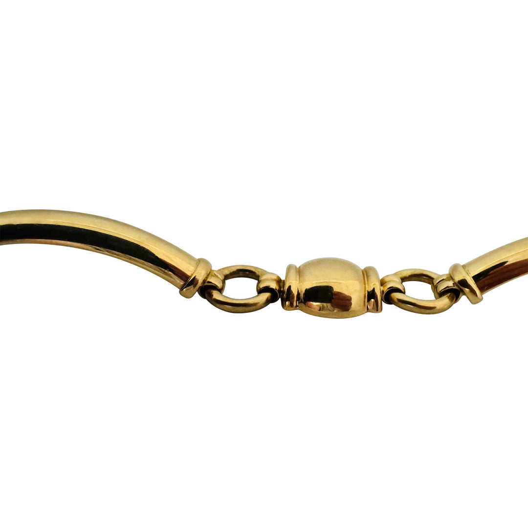 18k Yellow Gold 25.8g Ladies Polished Fancy Bar Link Bracelet Italy 7"