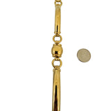 18k Yellow Gold 25.8g Ladies Polished Fancy Bar Link Bracelet Italy 7"