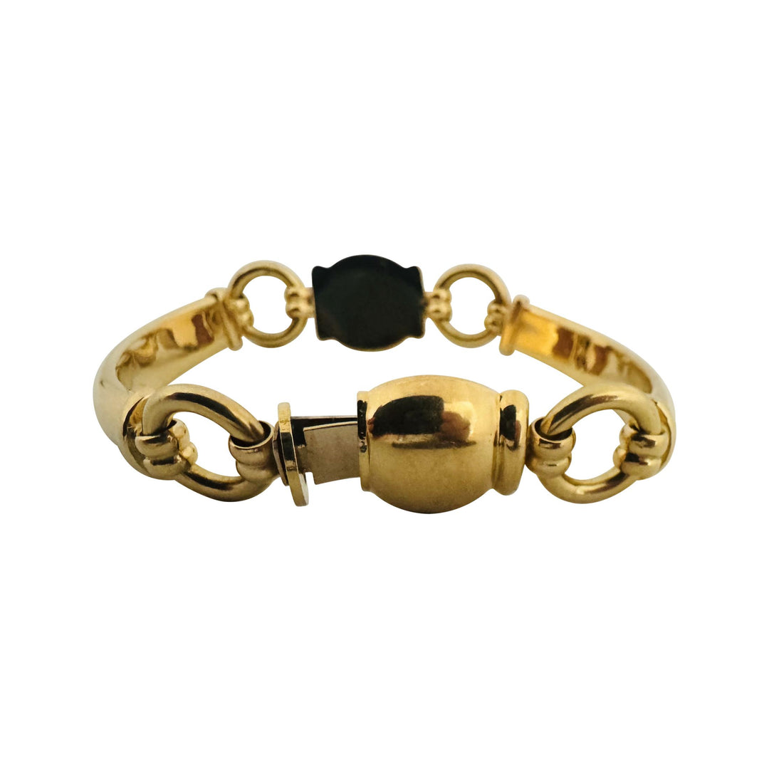 18k Yellow Gold 25.8g Ladies Polished Fancy Bar Link Bracelet Italy 7"