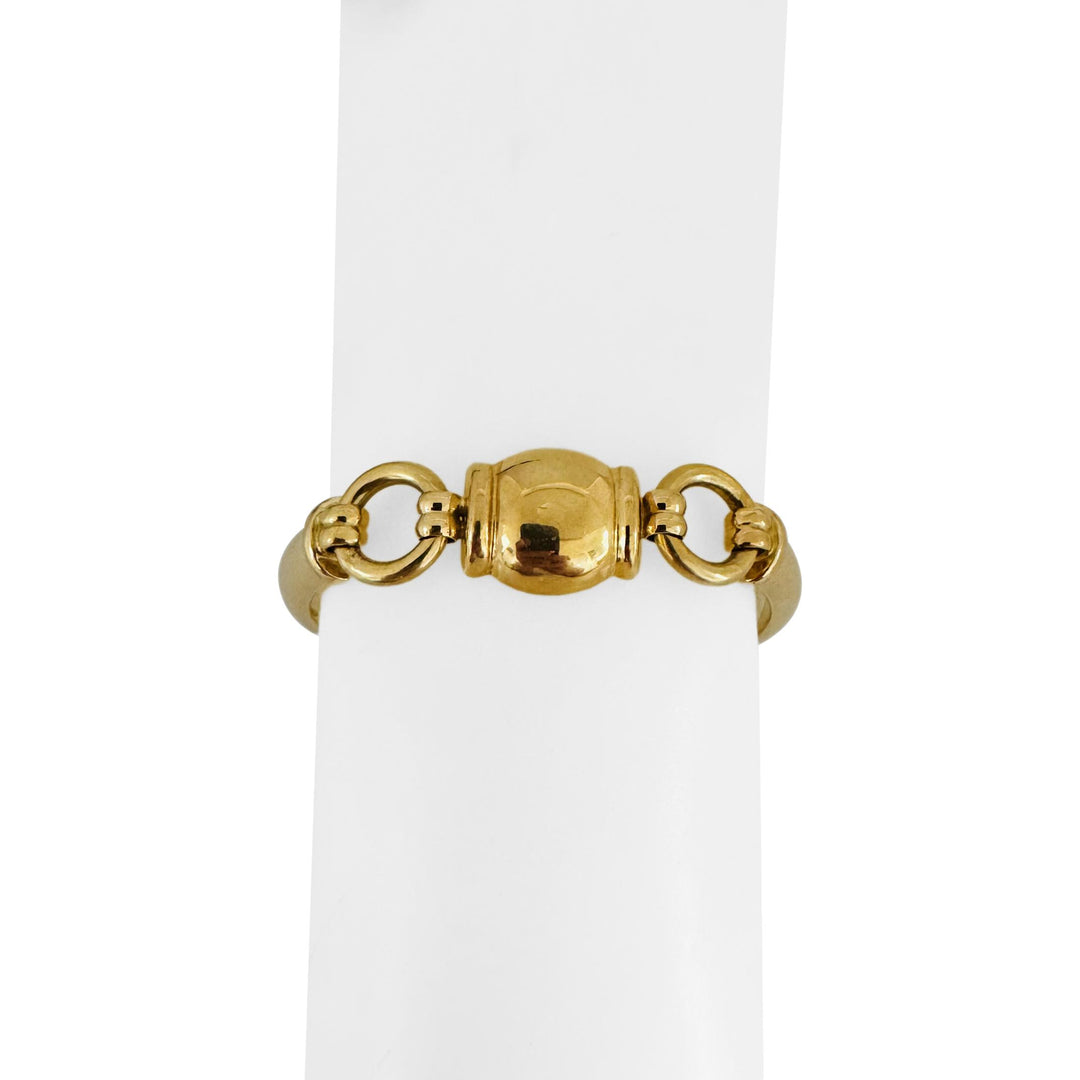 18k Yellow Gold 25.8g Ladies Polished Fancy Bar Link Bracelet Italy 7"