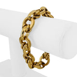 18k Yellow Gold 26.7g Hollow Ladies Vintage Cable Link Bracelet Italy 7.5"