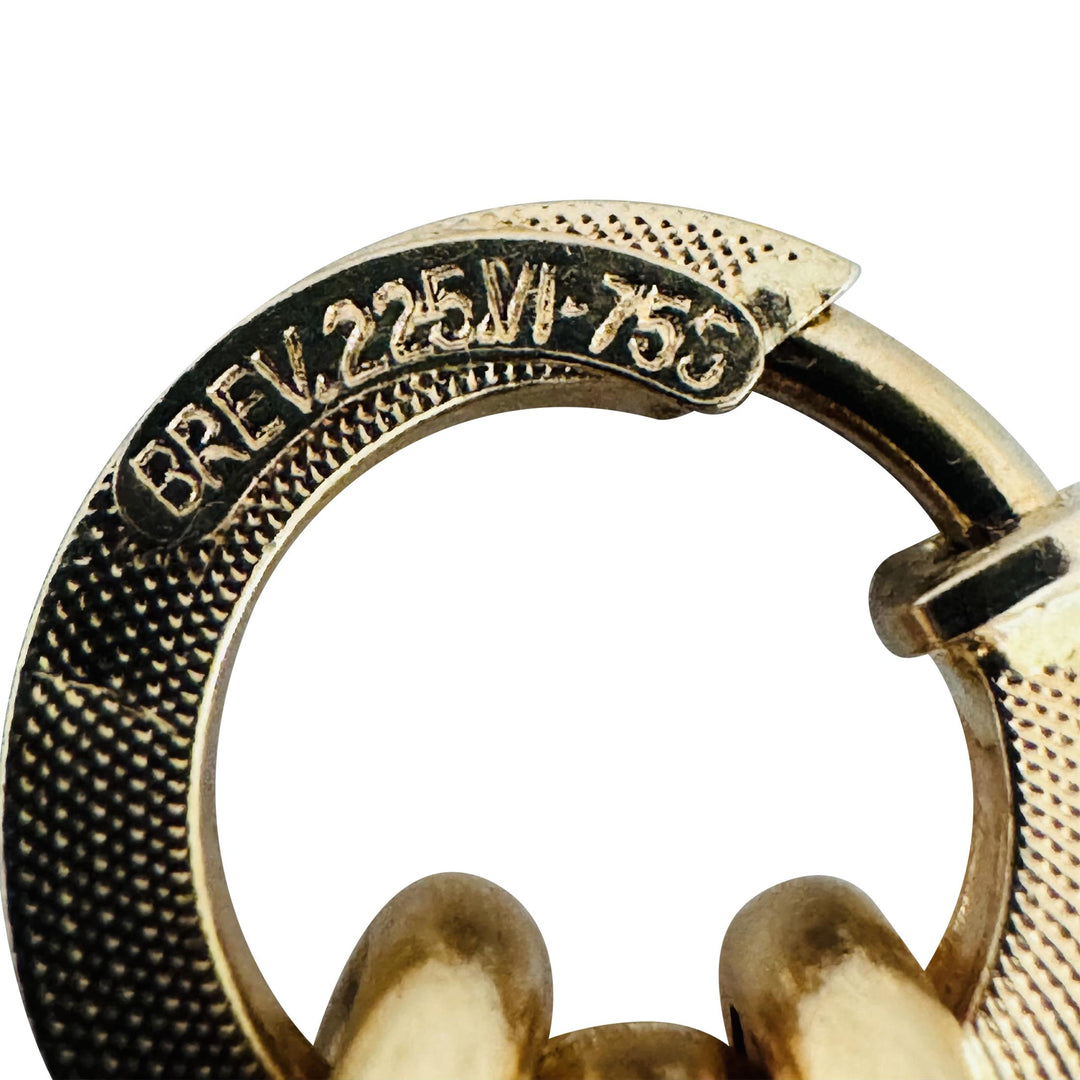 18k Yellow Gold 26.7g Hollow Ladies Vintage Cable Link Bracelet Italy 7.5"