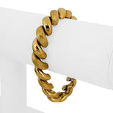 18k Yellow Gold 28.3g Brushed and Polished San Marco Link Bracelet Italy 7.25"