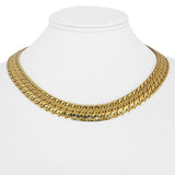 18k Yellow Gold 37g Vintage Ladies 12mm Fancy Curb Link Necklace Italy 17.5"
