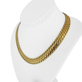 18k Yellow Gold 37g Vintage Ladies 12mm Fancy Curb Link Necklace Italy 17.5"