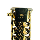 18k Yellow Gold 37g Vintage Ladies 12mm Fancy Curb Link Necklace Italy 17.5"