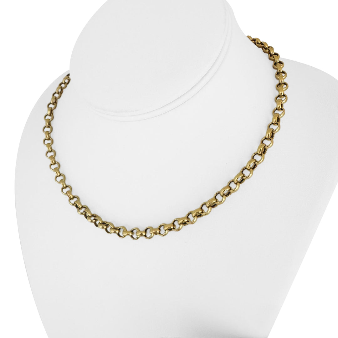 18k Yellow Gold 14.2g Ladies Polished 5.5mm Rolo Link Chain Necklace Italy 16"