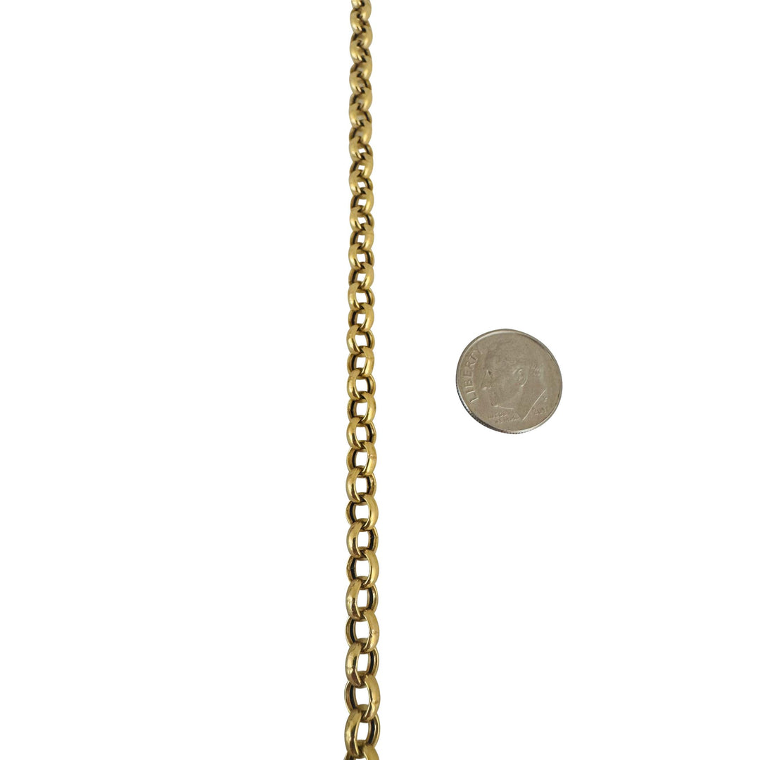 18k Yellow Gold 14.2g Ladies Polished 5.5mm Rolo Link Chain Necklace Italy 16"