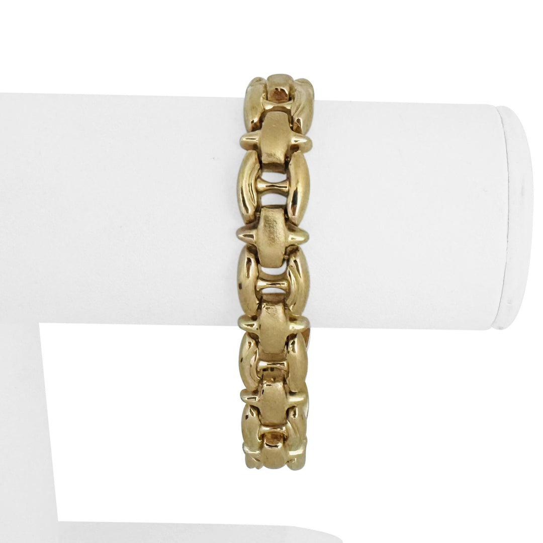 14k Yellow Gold 22.4g Vintage Ladies 12mm Fancy Link Bracelet Italy 7"