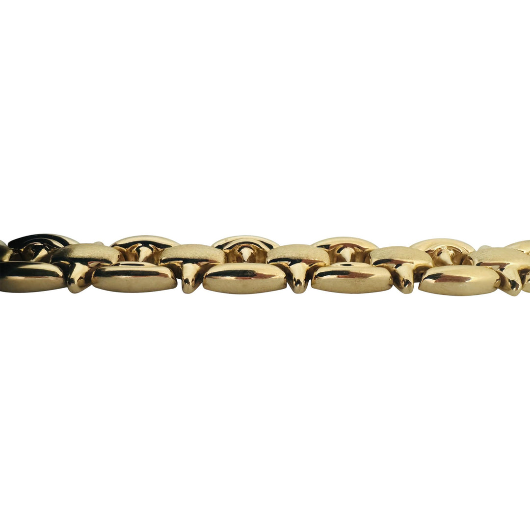14k Yellow Gold 22.4g Vintage Ladies 12mm Fancy Link Bracelet Italy 7"